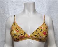 Fatface Women's Lovely Swim Tropical Yellow Removable Cups Bikini Top - 16 Regular