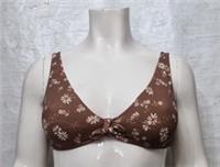 Fatface Women's Lovely Swim Floating Daisy Dark Brown Bikini Top UK 16 - 16 Regular