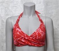 Fatface Women's Lovely Swim Ikat Leaves Pink Removable Cups Bikini Top UK 12 - 12 Regular
