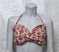 Fatface Women's Lovely Swim Jaipur Floral Hot Orange Reversible Bikini Top UK 10 - 10 Regular