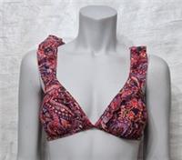 Fatface Women's Lovely Swim Fia Frill Bright Removable Cups Bikini Top UK 10 - 10 Regular