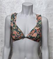 Fatface Women's Lovely Swim Paradise Frill Green Removable Cups Bikini Top UK 6 - 6 Regular