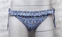 Fatface Womens Swimwear Sealife Floral Ruffle Sea Blue Bikini Bottoms - 18 Regular