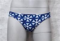 Fatface Womens Swimwear Shibori Reversible Blue White Abstract Bikini Bottoms - 6 Regular