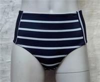 Fatface Womens Swimwear Breton High Waisted Navy White Bikini Bottoms UK 8 - 8 Regular