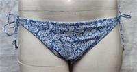 Fatface Womens Swimwear Rue Damask Floral Blue Side Tie Bikini Bottoms - 18 Regular