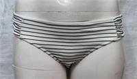 Fatface Womens Swimwear Rib Stripe Ruched White Bikini Bottoms UK 16 - 16 Regular