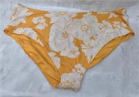 Fatface Womens Swimwear Linear Bloom Yellow High Waisted Bikini Bottoms UK 24 - 8 Regular