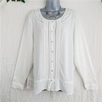 FATFACE Nicole Ivory Pintuck Lace Blouse Size 16. Bust 44" - 16 Regular
