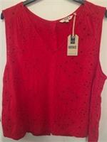 LADIES TOP BY FATFACE.SIZE 20.BRIGHT RED.(A) - 20 Regular
