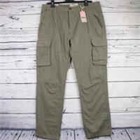 Fat Face Cargo Trousers Mens W38 L30 Green Garment Dyed Military Straight - 38 Regular