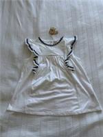 Fat Face BNWT White Blue Frill Sleeve Embroidered T Shirt Top Size 10 Summer - 10 Regular