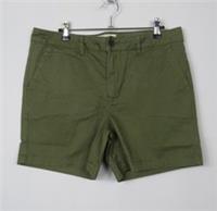 Fat Face Women's Olive Green Cotton Padstow Chino Shorts Size 12 - 12 Regular