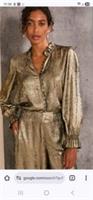 BNWT Fat Face Bria Metallic Blouse Top Size 24 Sleeve Party Holiday - 24 Plus