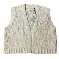 Fat Face V&A UK 16 Wool Blend Tulip Knit Waistcoat Natural Edge To Edge BNWT &pound;52