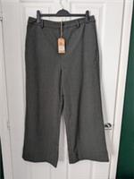 Fat Face Presley Checked Wide Leg Trousers UK Size 16 New - 16 Regular