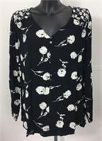 Fat Face Ashley Poppy Meadow blouse black white size 16 BNWT - 16 Regular