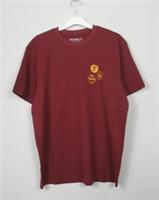 Carhartt mens short Sleeve Jersey WIP Pins t Shirt Malbec/Orange size M - M Regular