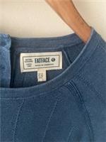 Fat Face Top Size 10 Blue Short Sleeve Lyocell Cotton Modal Casual - 10 Regular