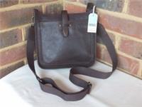 Fat Face 'Mila Crossbody' dark brown leather handbag shoulder bag medium size