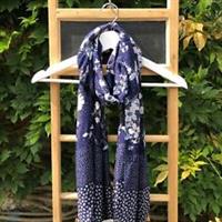 BNWT FAT FACE Ladies polkadot meadow scarf navy