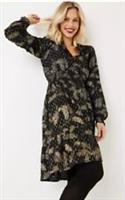 Ladies Dress Fatface M&S Size 8 Black Gold Metallic Shimmer Mini rrp£85 - 8 Regular