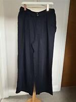 Fat Face Ginger Wide Leg Navy Trousers Size Uk 14R Rrp £69 Bnwt - 14 Regular