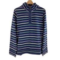 Fat Face Navy Striped 'Airlie' Cotton 1/4 Zip Sweatshirt UK 16