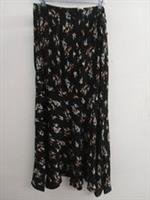 Fat Face Ellie Star Midi UK 8 Skirt Floaty Floral Black Flowers New Tag RRP £42 - 8 Regular