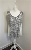 Ladies Fat Face Black & Ivory Floral Sleeveless Relaxed Top Size 8 New With Tags - 8 Regular