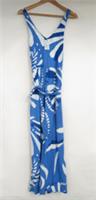 Fat Face - Fione Dress - Maxi Painted Shell - Blue Cotton Linen Belt - NWT -12 - 12 Regular