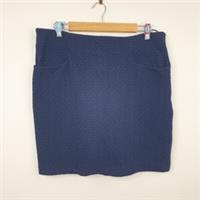 Fat Face Mini Skirt Women's UK 14 Navy Blue Patterned Cotton Blend Pockets New