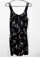 Fat Face Playsuit Black Safari Print Zebra Giraffe Summer Strappy Lightweight 6 - 6 Regular