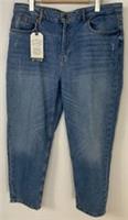 Fat Face Jeans Linton Vintage Tapered Size 22-24 Light Blue Denim - 24R Regular