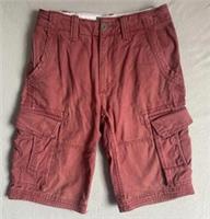 Fat Face Cargo Shorts Mens Small W28 Red Utility Combat Field Military Core - 28 in. Regular