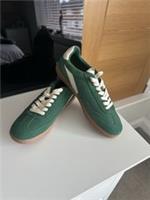 Fat Face Fia Retro Green Suede Lace Up Trainers Size Uk 6/39 Rrp &pound;59 Bnwt