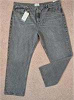 Fat Face Sutton Straight Jeans Light Grey Size 22-24 - 24R Regular