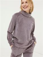 FATFACE VERITY FUNNEL NECK TOP VELOUR NWT WASHED PURPLE ( GREYISH) UK 12 BNWT - 12 Regular