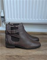WOMENS FAT FACE DESIGNER BROWN LEATHER CHELSEA BOOTS UK SIZE 7 EUR 40