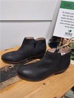 Fat Face ankle boots size 4 black leather nubuck suede