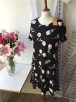 Fat Face Jersey Dress Simone Poppy Meadow BNWT Size 12 R Black & Cream Mix - 12 Regular