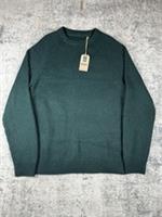 Fat Face Jumper Mens Extra Large Green Fisherman Crew Neck Sweater Chunky Knit - XL Regular