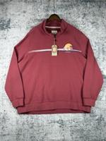 Fat Face Jumper Mens 4XL Red 1/4 Zip Pullover Casual Surf Beach Graphic Pullover - 4XL Regular