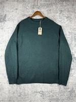 Fat Face Jumper Mens Extra Large Green Fisherman Crew Neck Sweater Chunky Knit - XL Regular