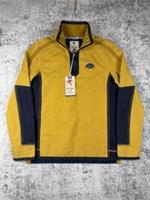 Fat Face Jumper Mens Extra Small Yellow Airlie 1/4 Zip Pullover Sweatshirt Heavy - XS Regular