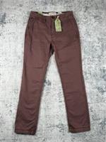 Fat Face Trousers Mens W30 L30 Burgundy Slim Tapered Chino Casual NWT - 30 Regular
