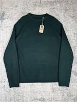Fat Face Jumper Mens Extra Large Green Fisherman Crew Neck Sweater Chunky Knit - XL Regular
