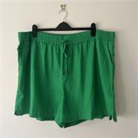 Fat Face Bright Green Tenby 100% Linen Shorts High Waisted Plus Size UK 24 NEW - 24 Plus