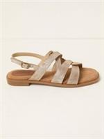 FatFace Womens Bronze Leather Plain T-bar Sandals