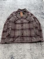 Fat Face Jacket Mens Small Purple Chore Utility Flannel Shacket Overshirt Check - S Regular